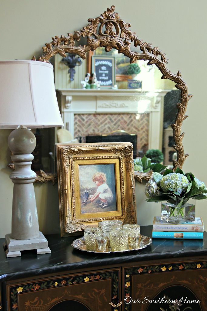 Month 2 in One space, three ways decorating challenge with tips on using what you have by Our Southern Home 