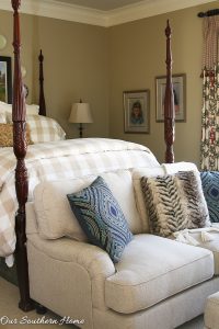 New Loveseat in the master bedroom makes for a lovely makeover!