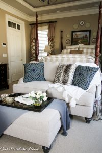 New Loveseat in the master bedroom makes for a lovely makeover!