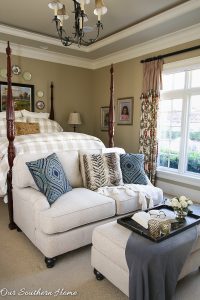 New Loveseat in the master bedroom makes for a lovely makeover!