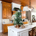 christmas kitchen with tree