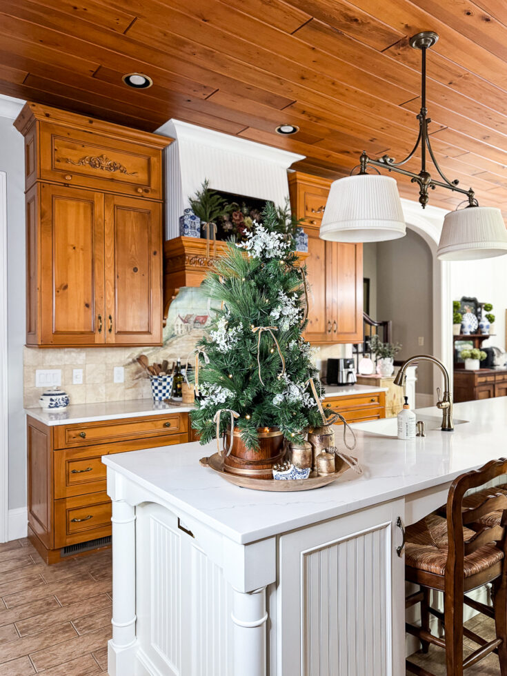 christmas kitchen with tree