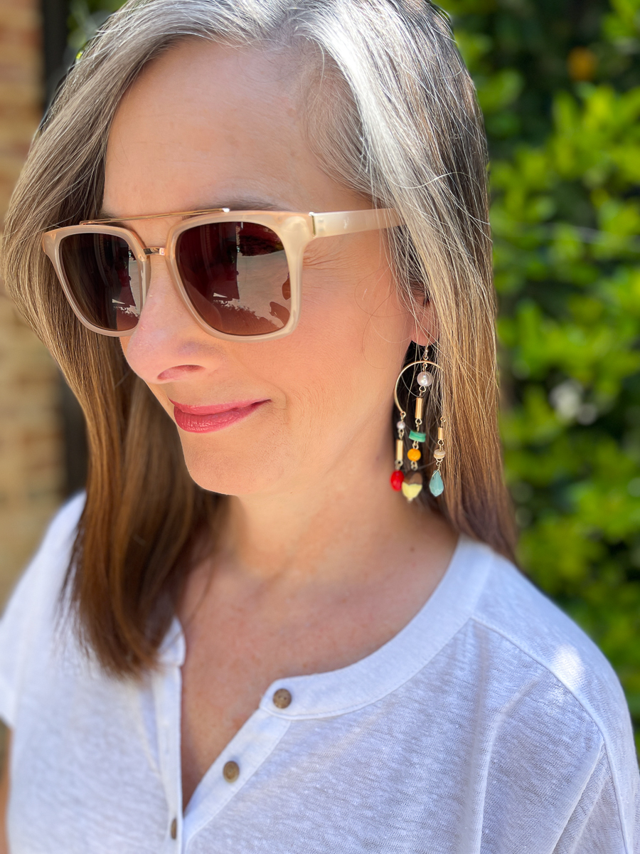 closeup of colorful earrings