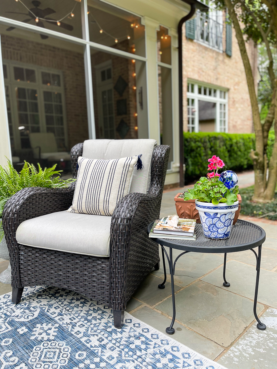 sitting area on patio