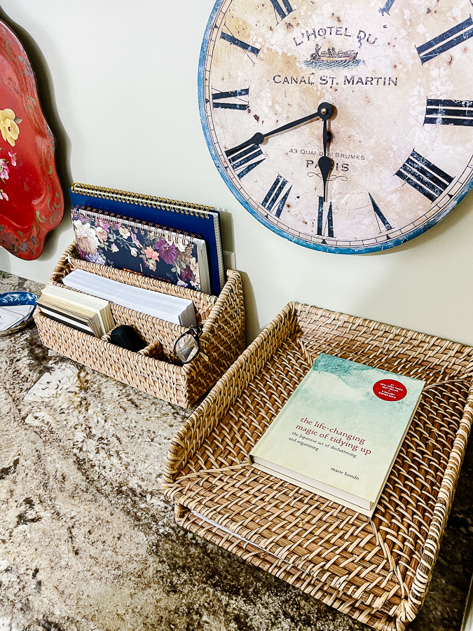 letter tray on desk top