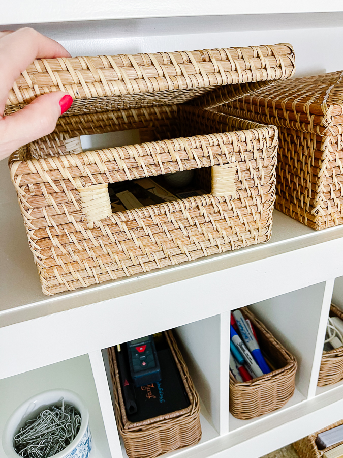 letter box on shelf