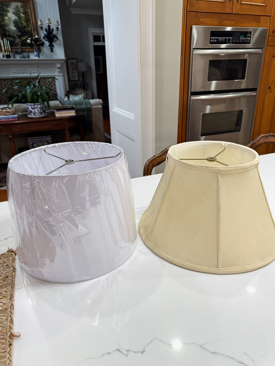 comparison of old and new lamp shade