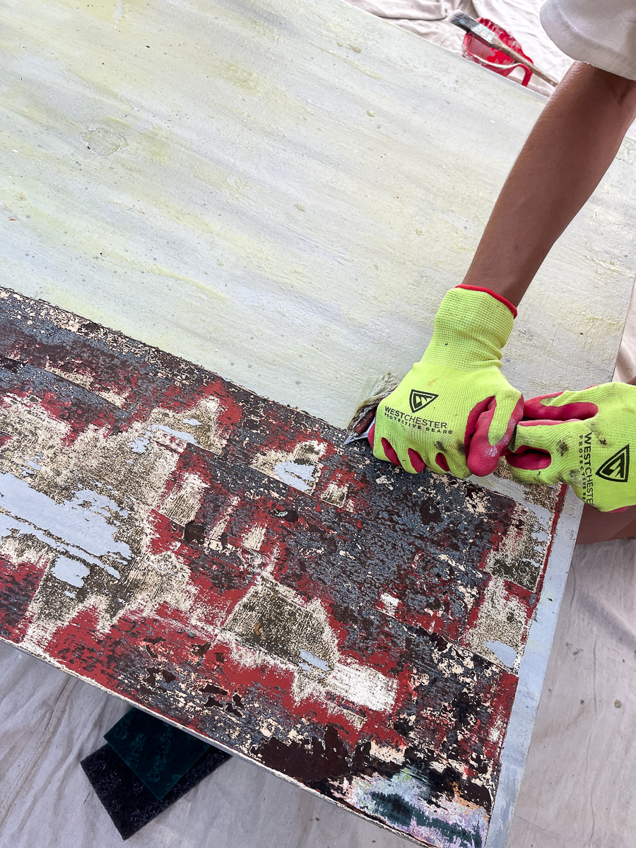 stripping coffee table