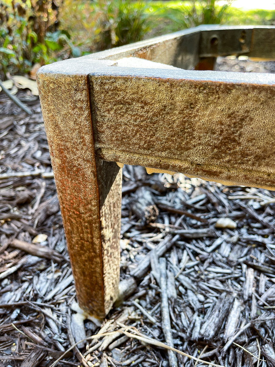 the oven cleaner sprayed on stool