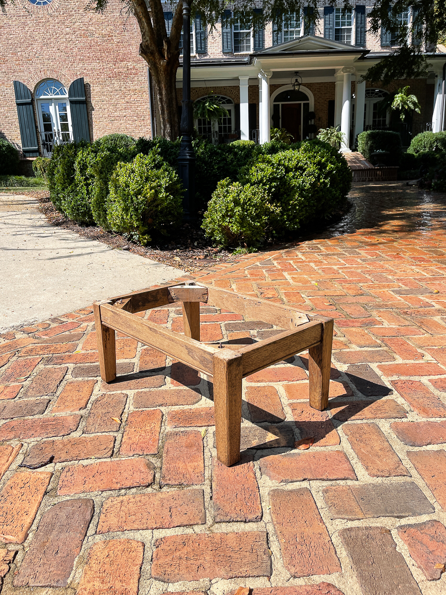 stool drying in the sun on walkway