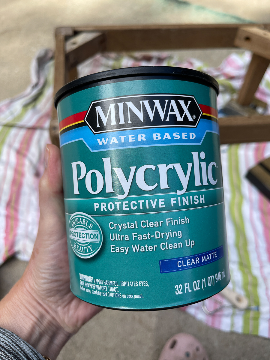 woman holding polycrylic