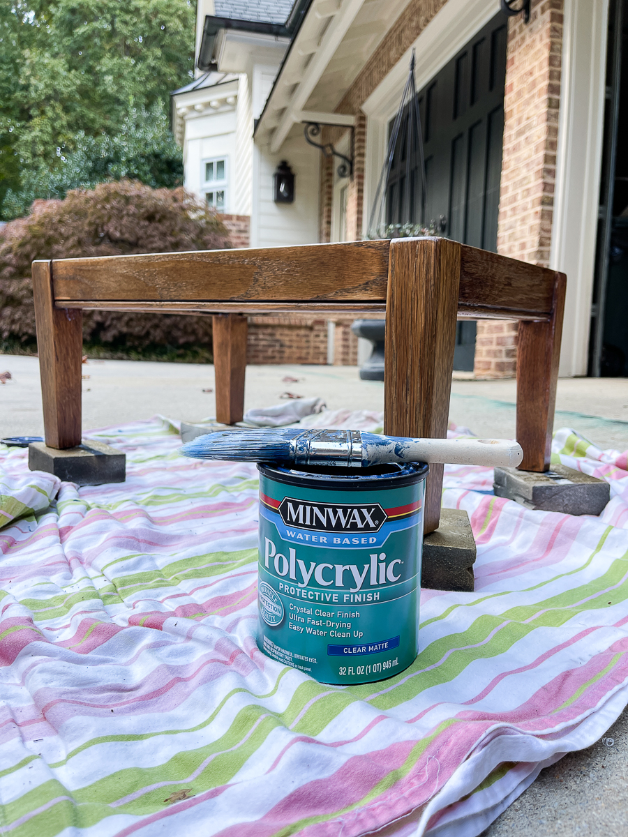 footstool with polycrylic