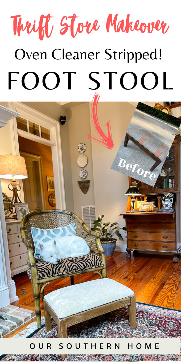 Wooden Stool Makeover with Oven Cleaner Our Southern Home