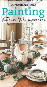 Make over old faded thrift store faux pumpkins with paint for a fresh new look!