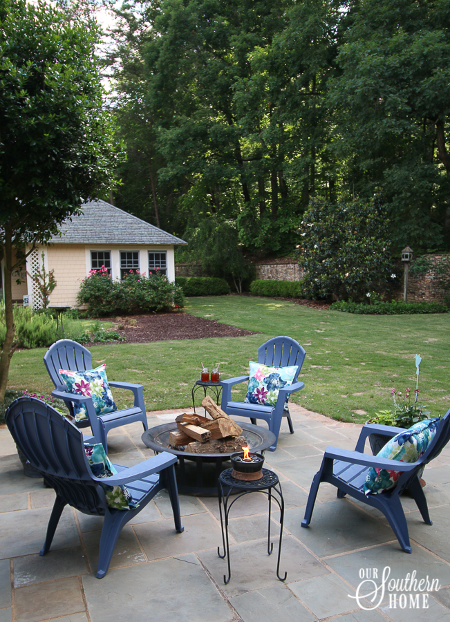 Ideas for southern outdoor living! Welcome to this large front porch and backyard terrace area.