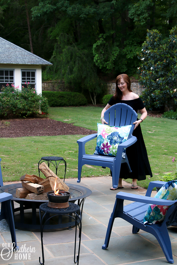 Patio fire-pit refresh just in time for Father's Day! #ad #TrueValue