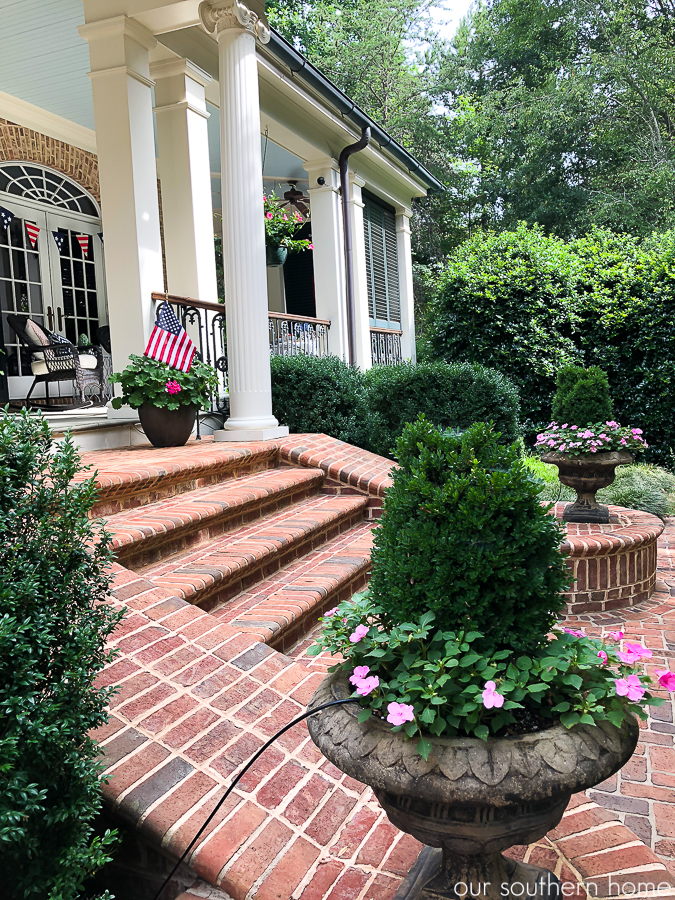 brick house with steps