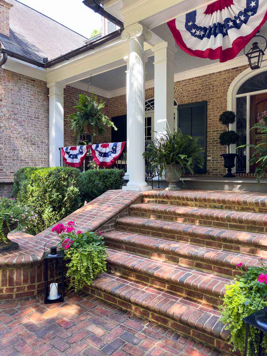 bunting on porch
