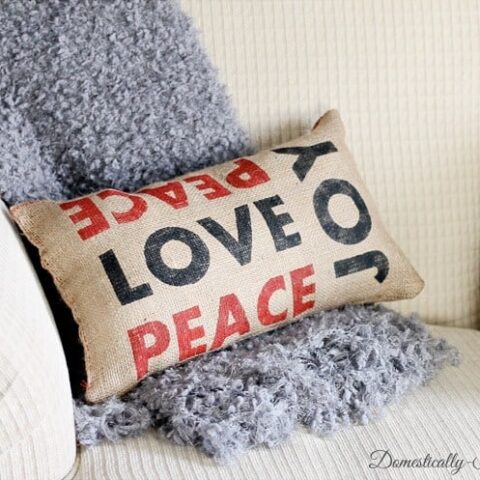 Image for Peace, Joy and Love Pillow Pottery Barn Inspired