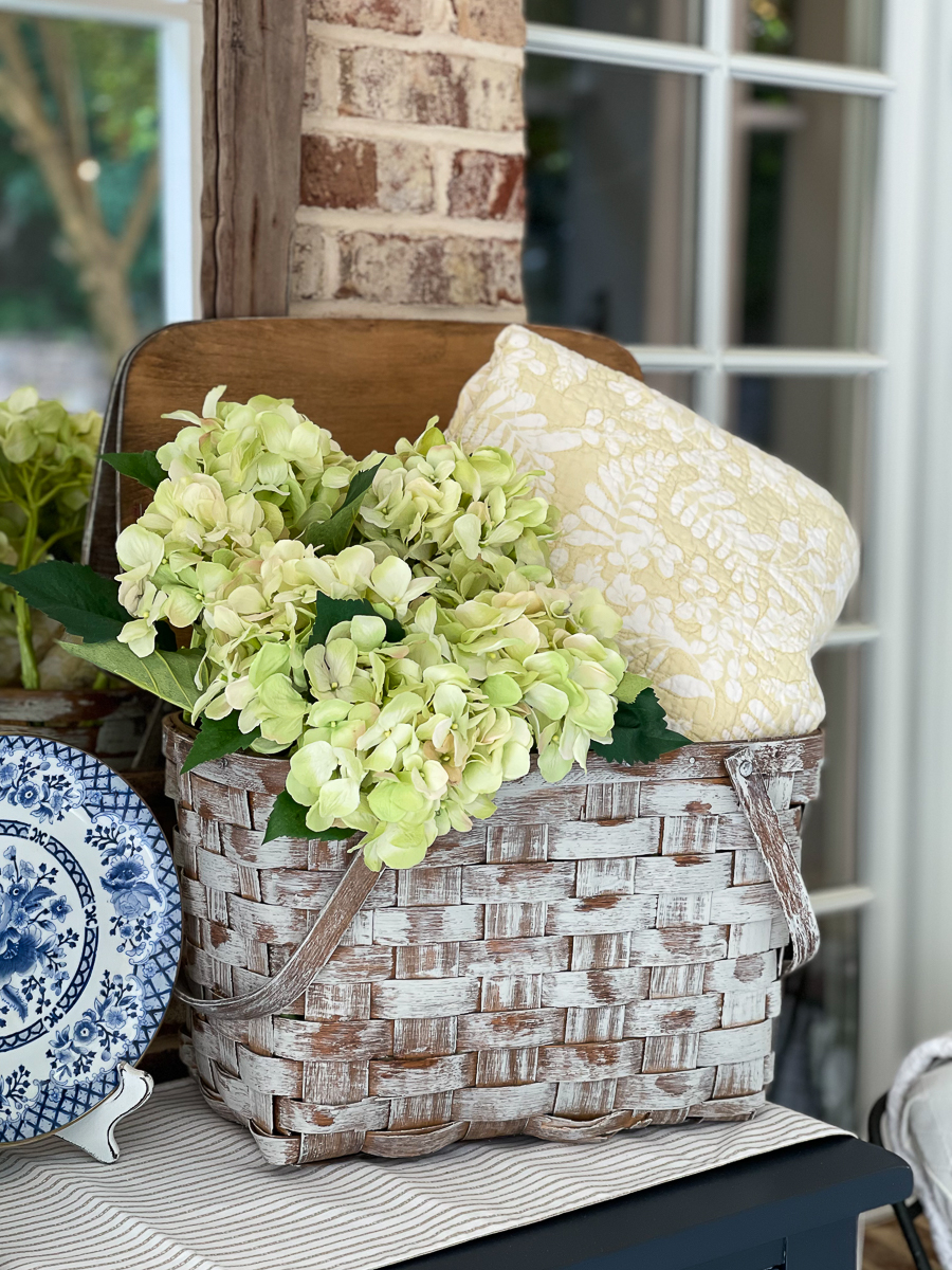 picnic basket with flowers
