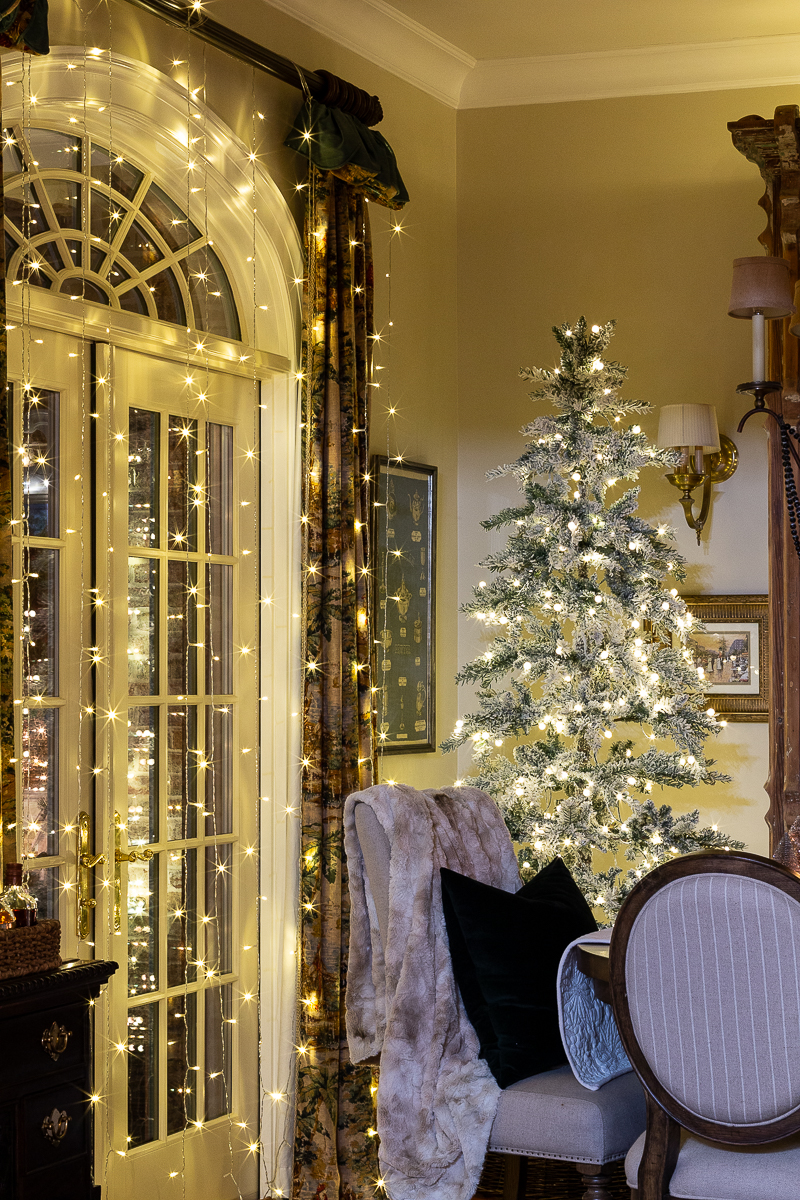 christmas tree in dining room