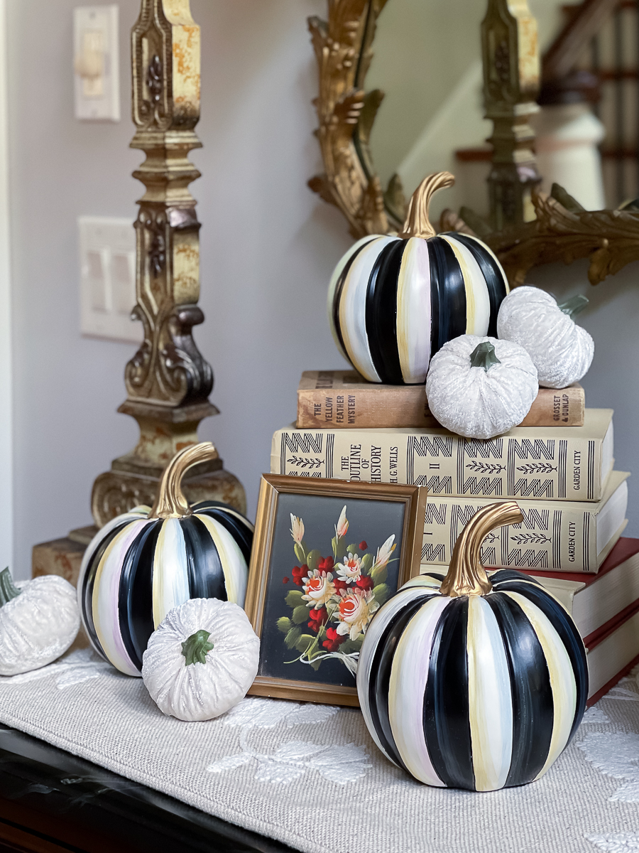 fall pumpkins with books