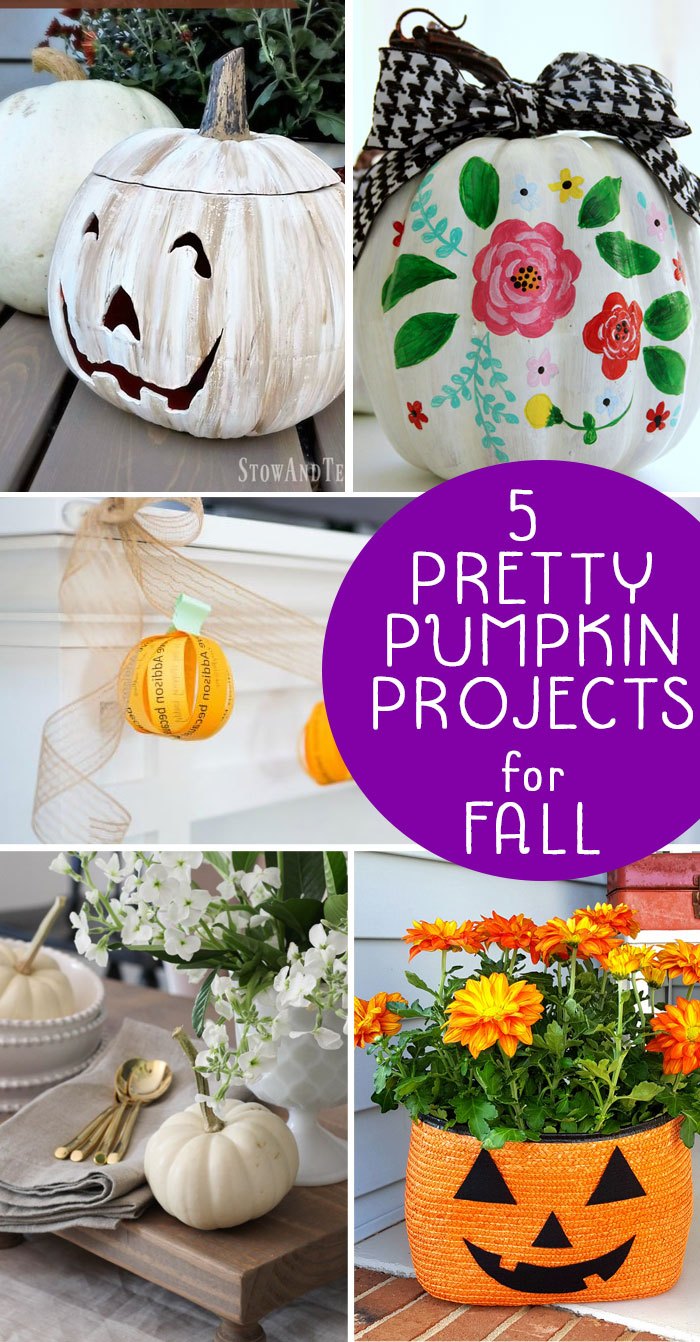 4 pretty pumpkin projects are the features from this week's Inspiration Monday link party!
