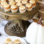 Semi-homemade mini PUMPKIN SPICE cupcakes are so easy when you start with a boxed cake mix!