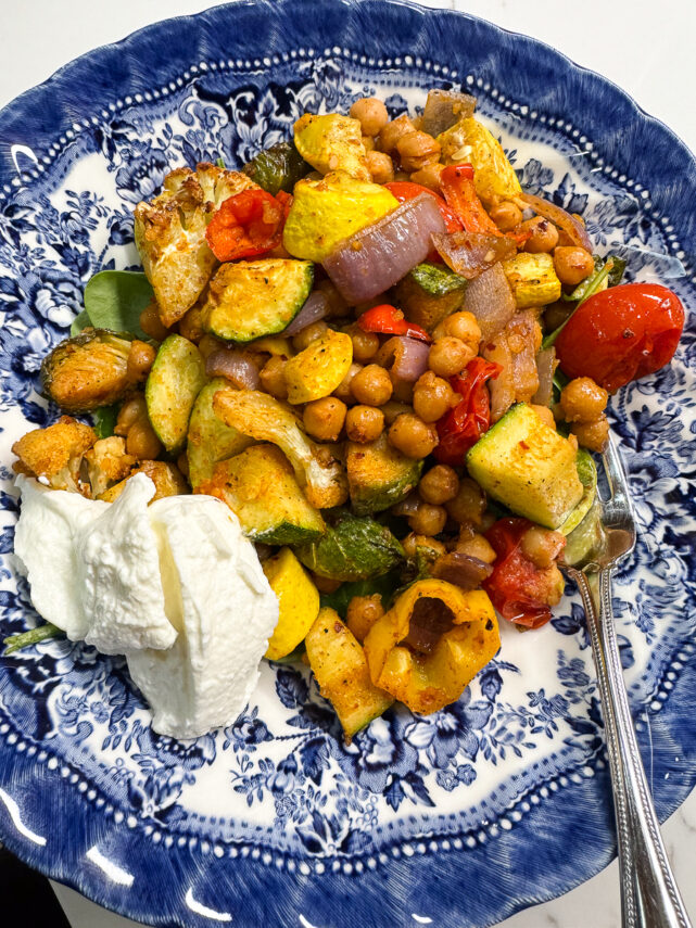 plated roasted veggies