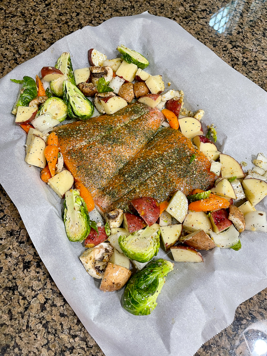 salmon and veggies