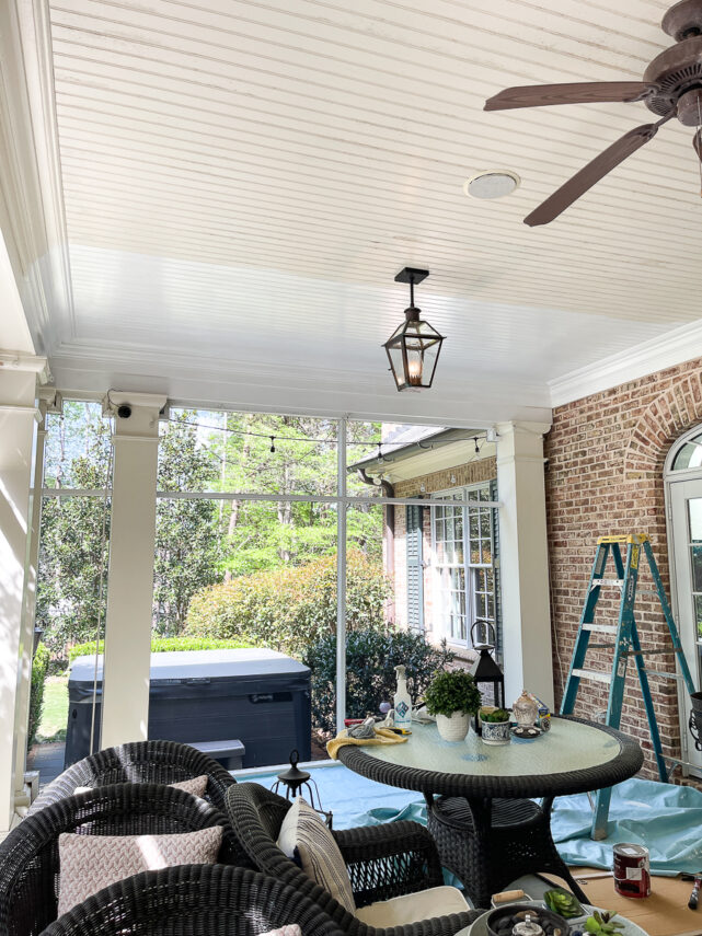 painting screen porch white