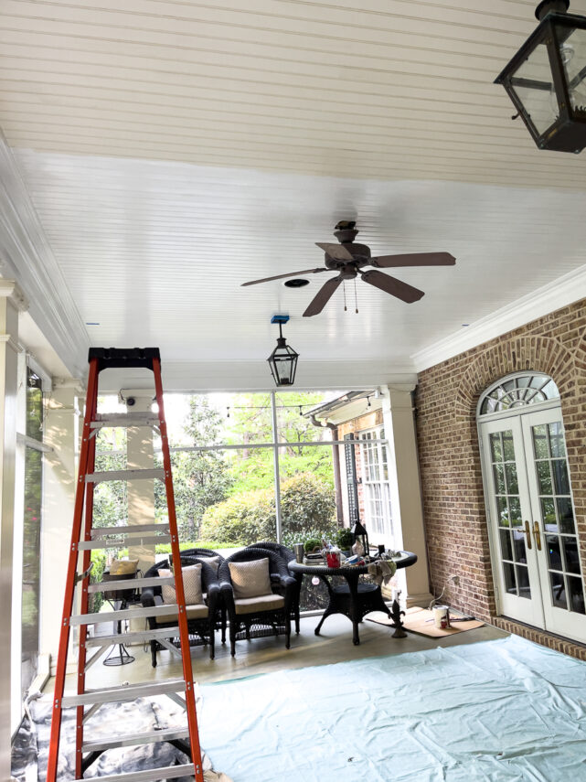 painting screen porch white