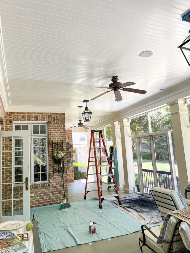 painting screen porch white