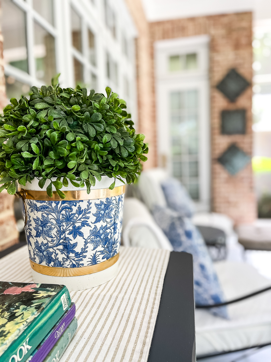 planter in chinoiserie ice bucket