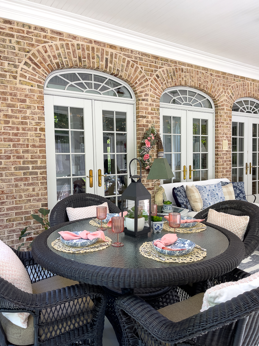 dining table on porch