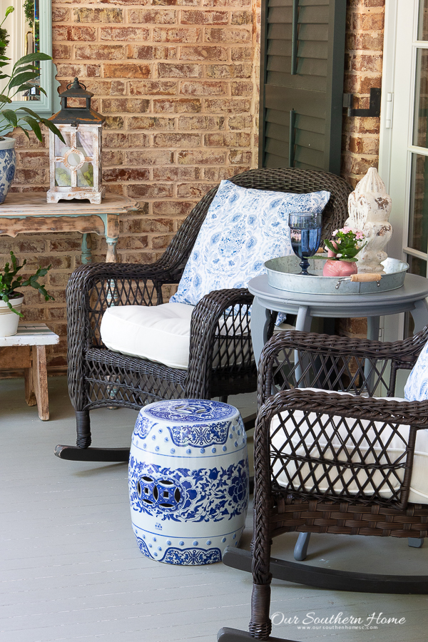 summer front porch with rockers