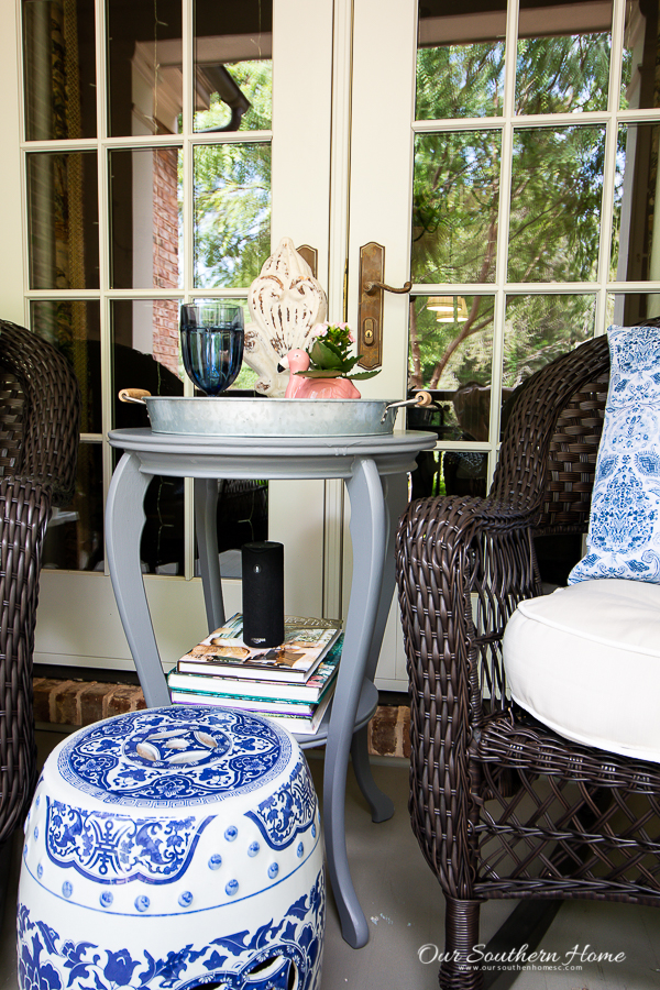 sitting area on the front porch