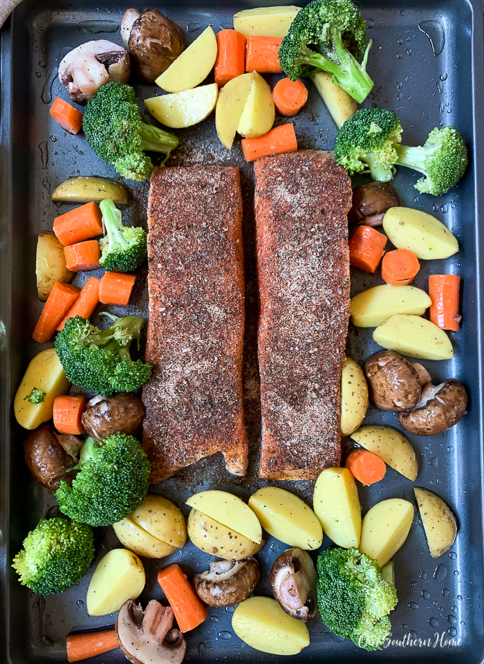 salmon and veggies