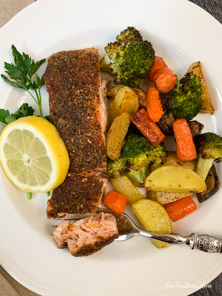 salmon and veggies