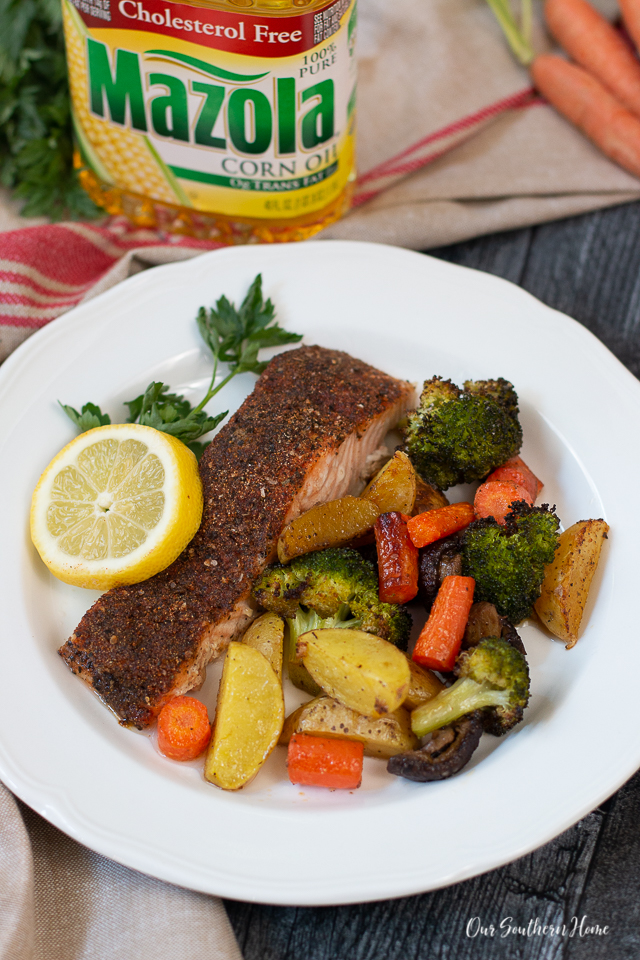 salmon and veggies