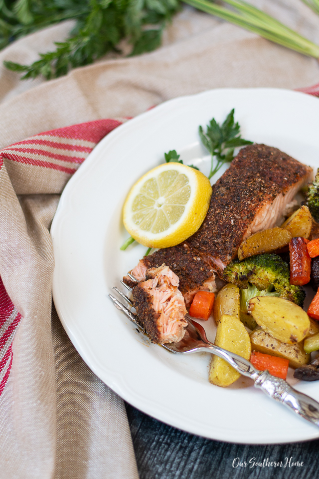 Sheet Pan Roasted Salmon and Veggies