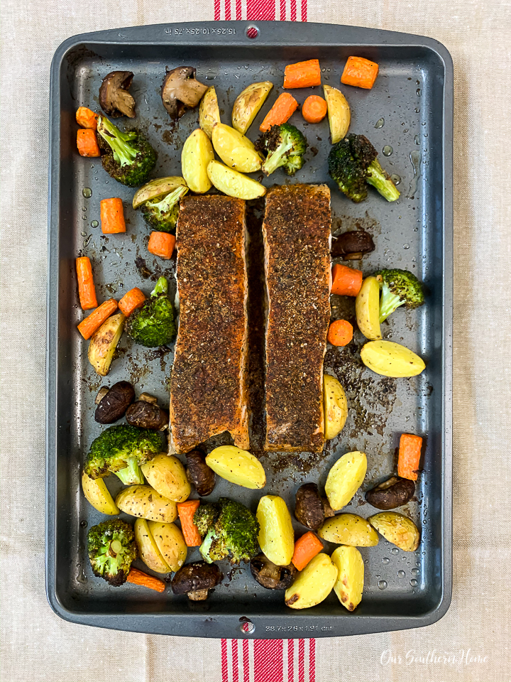 salmon and veggies