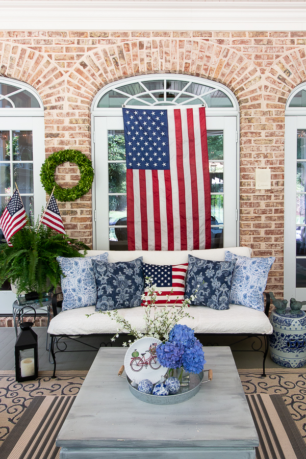patriotic screened porch