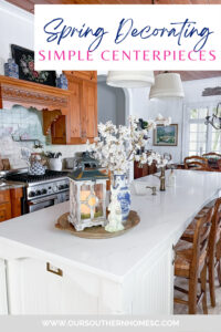 kitchen counter with spring decor