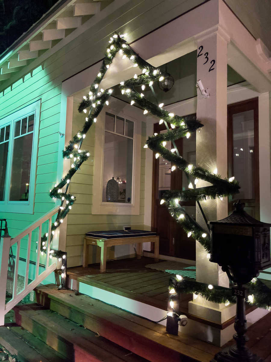 christmas tree around doorway