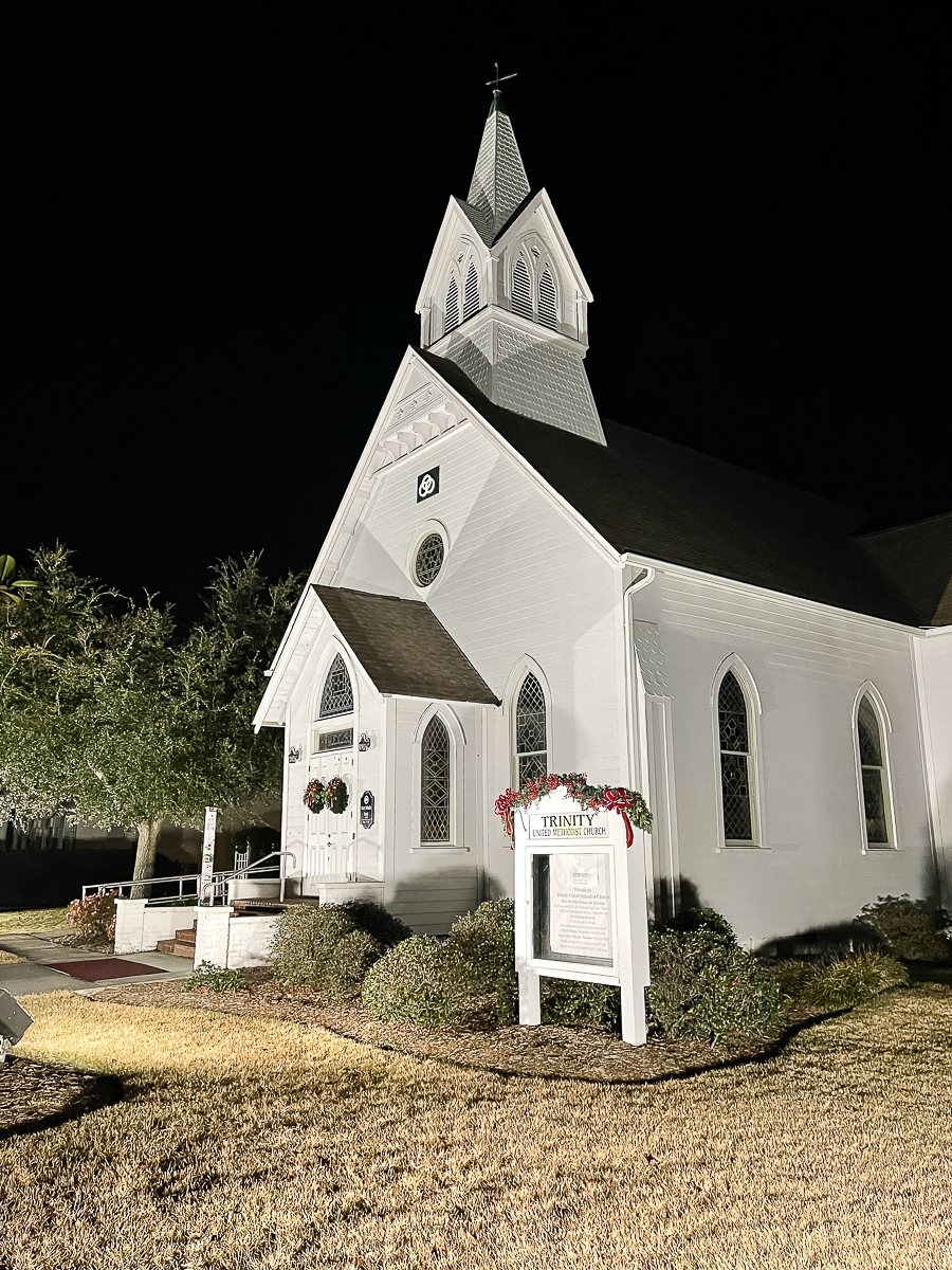 church at night