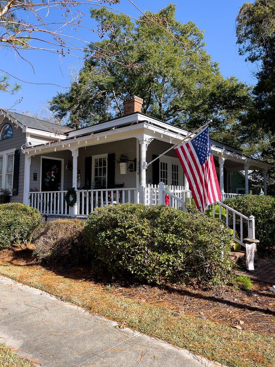 historic home with flag