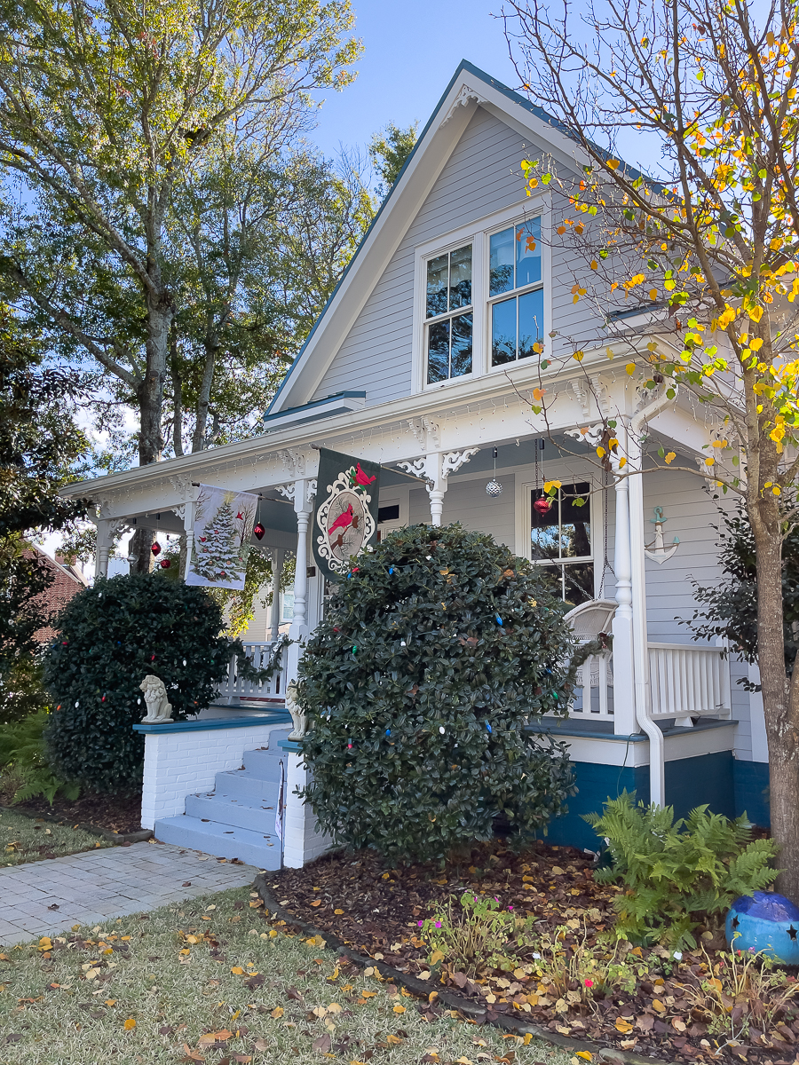 grey christmas house