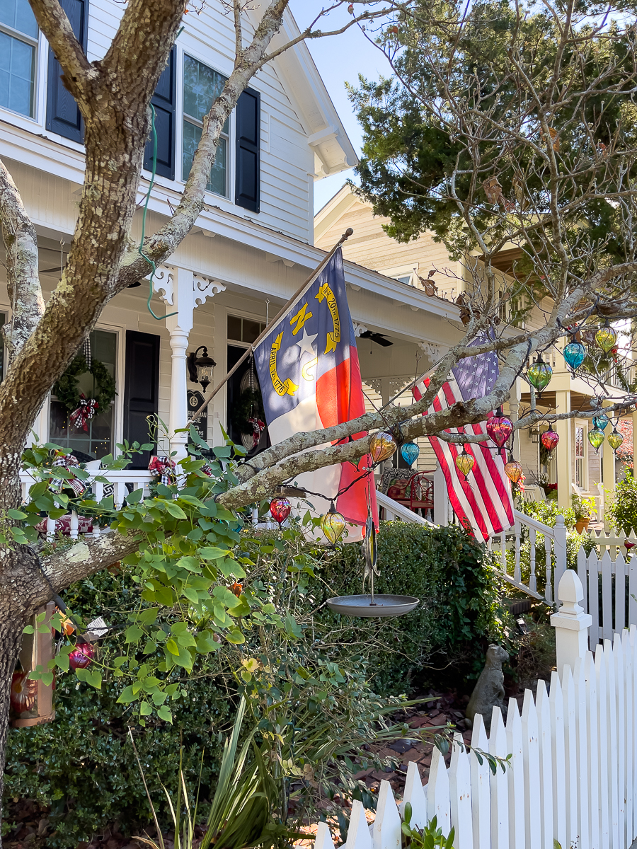 home with flags