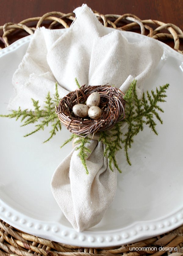 birds nest napkin ring